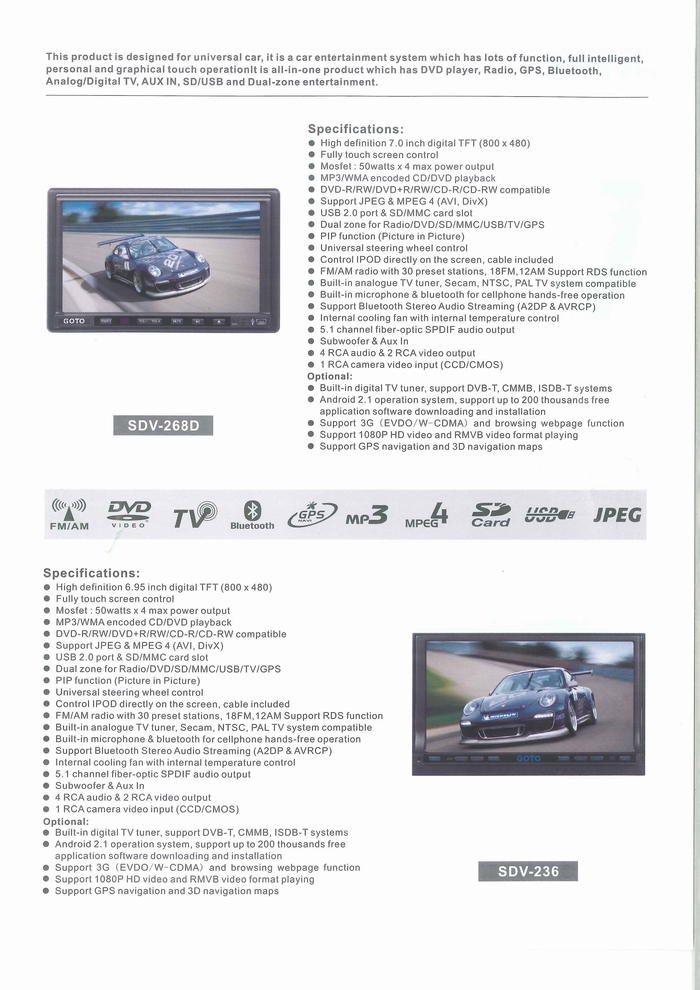 CAR MULTIMEDIA PLAYER PRODUCT 